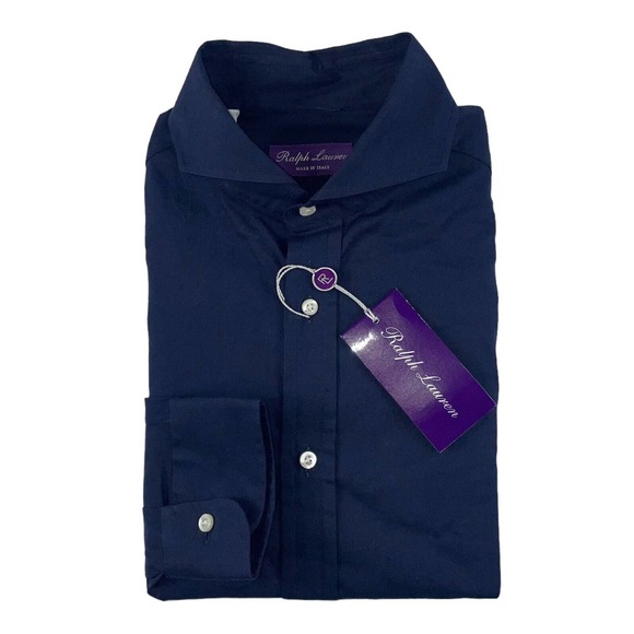Ralph Lauren Purple Label Navy Twill Button Front Size 15 NWT 495$